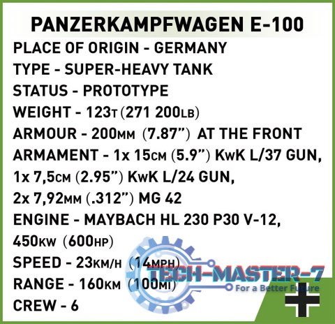 Klocki Panzerkampfwagen E-100 Klocki Panzerkampfwagen E-100