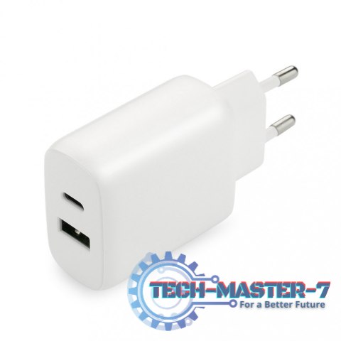 Ładowarka USB/USB-C QC3.0 25W Biała Ładowarka USB/USB-C QC3.0 25W Biała