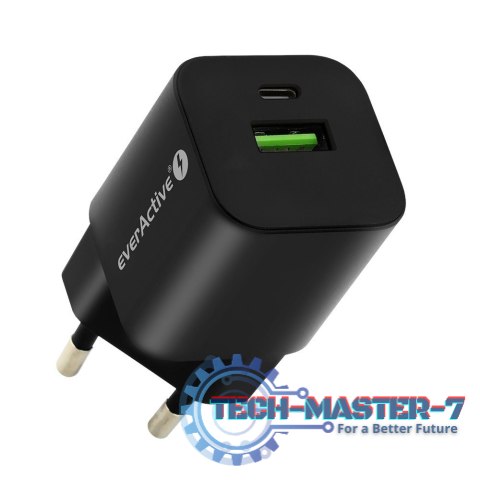 Ładowarka USB/USB-C QC3.0 30W technologia GaN Czarna