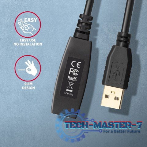 ADR-205 USB 2.0 A-M -> A-F aktywny kabel przedłużacz/wzmacniacz 5m ADR-205 USB 2.0 A-M -> A-F aktywny kabel przedłużacz/wzmacniacz 5m