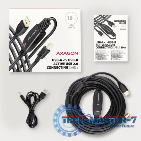 ADR-210B USB 2.0 A-M -> B-M Aktywny kabel połączeniowy/wzmacniacz 10m ADR-210B USB 2.0 A-M -> B-M Aktywny kabel połączeniowy/wzmacniacz 10m