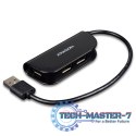 Hub HUE-X4B 4-portowy USB 2.0 kabel 20cm Czarny