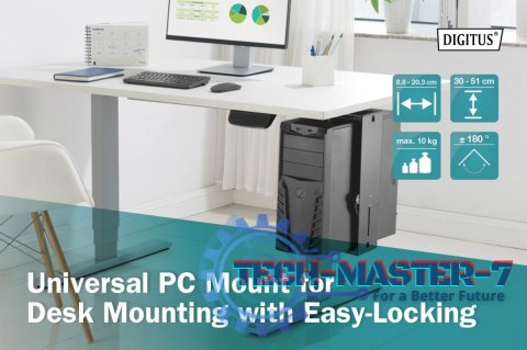 Uniwersalny uchwyt do montażu PC pod biurkiem z mechanizmem Easy-Locking Uniwersalny uchwyt do montażu PC pod biurkiem z mechanizmem Easy-Locking