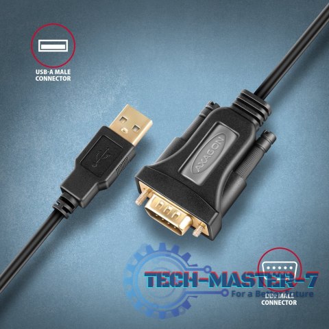 ADS-1PQN Adapter USB 2.0 > RS-232 Port szeregowy, 1,5m kabel, chip FTDI ADS-1PQN Adapter USB 2.0 > RS-232 Port szeregowy, 1,5m kabel, chip FTDI