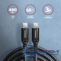BUCM-CM15AB Kabel USB-C - USB-C 2.0, 1.5m, PD 60W, 3A, ALU, oplot Czarny