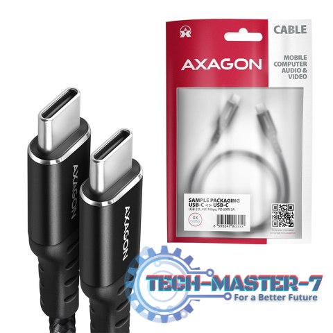 BUCM-CM15AB Kabel USB-C - USB-C 2.0, 1.5m, PD 60W, 3A, ALU, oplot Czarny BUCM-CM15AB Kabel USB-C - USB-C 2.0, 1.5m, PD 60W, 3A, ALU, oplot Czarny