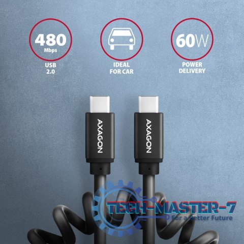 BUCM-CM20TB Kabel Twister USB-C - USB-C, 1.1m USB2.0 3A ALU, czarny BUCM-CM20TB Kabel Twister USB-C - USB-C, 1.1m USB2.0 3A ALU, czarny