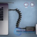 BUCM-CM20TB Kabel Twister USB-C - USB-C, 1.1m USB2.0 3A ALU, czarny