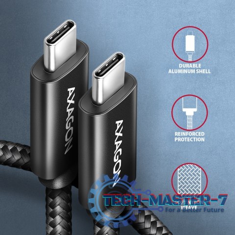 BUCM2-CM10AB Kabel USB-C - USB-C, 1.0m 5A charging, ALU, 240W PD, oplot, USB2.0, czarny BUCM2-CM10AB Kabel USB-C - USB-C, 1.0m 5A charging, ALU, 240W PD, oplot, USB2.0, czarny