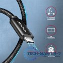 BUCM2-CM30AB Kabel USB-C - USB-C, 3.0m 5A charging, ALU, 240W PD, oplot, USB2.0, czarny