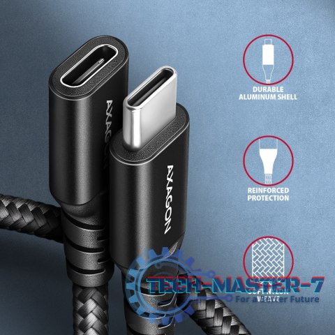 BUCM32-CF05AB Kabel przedłużacz Gen2 USB-C - USB-C 0.5m, 5A, 20Gbps, PD 240W, oplot, czarny BUCM32-CF05AB Kabel przedłużacz Gen2 USB-C - USB-C 0.5m, 5A, 20Gbps, PD 240W, oplot, czarny