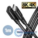 BUCM32-CF10AB Kabel przedłużacz Gen2 USB-C - USB-C, 1m, 5A, 20Gbps, PD 240W, oplot, czarny
