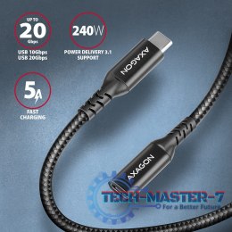 BUCM32-CF10AB Kabel przedłużacz Gen2 USB-C - USB-C, 1m, 5A, 20Gbps, PD 240W, oplot, czarny