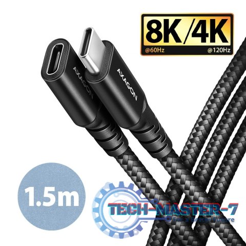 BUCM32-CF15AB Kabel przedłużacz Gen2 USB-C - USB-C 1.5m, 5A, 20Gbps, PD 240W, oplot, czarny