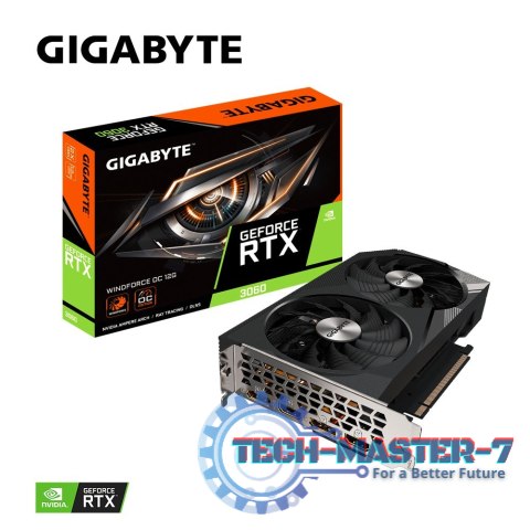 Karta graficzna GeForce RTX 3060 Windforce OC 2.0 12GB GDDR6 192bit Karta graficzna GeForce RTX 3060 Windforce OC 2.0 12GB GDDR6 192bit