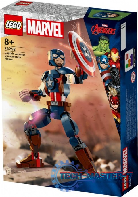 Klocki Super Heroes 76258 Marvel Figurka Kapitana Ameryki do zbudowania Klocki Super Heroes 76258 Marvel Figurka Kapitana Ameryki do zbudowania