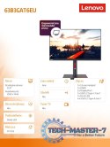 Monitor 23.8 cali ThinkVision P24h-30 WLED LCD 63B3GAT6EU