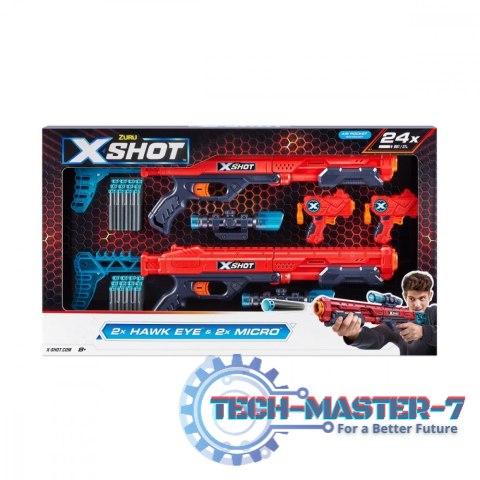 Zestaw wyrzutni X-Shot Excel Double Hawk Eye & Double Micro Combo Zestaw wyrzutni X-Shot Excel Double Hawk Eye & Double Micro Combo