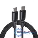 Kabel 2x USB-C 100W 1m wspierajacy PD przesyl danych do 10Gbps MCE491 Czarny