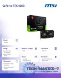 Karta graficzna GeForce RTX 4060 Ventus 2X Black OC 8GB GDDR6 128bit