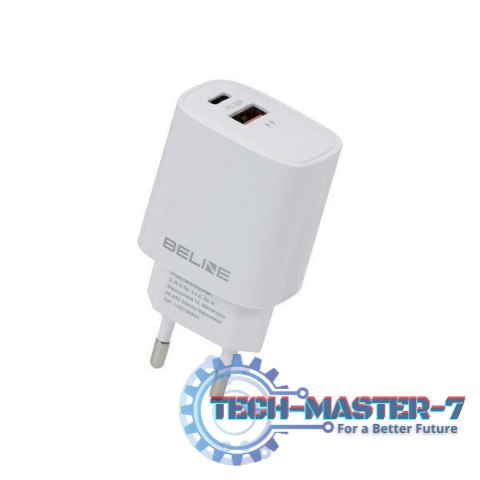 Ładowarka sieciowa 20W USB-C + USB-A biała Ładowarka sieciowa 20W USB-C + USB-A biała