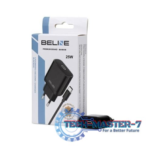 Ładowarka sieciowa 25W GaN USB-C + kabel USB-C, czarna