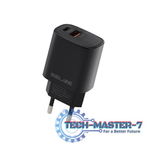 Ładowarka sieciowa 30W GaN USB-C + USB-A, czarna Ładowarka sieciowa 30W GaN USB-C + USB-A, czarna