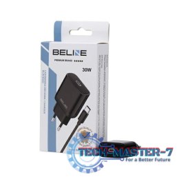 Ładowarka sieciowa 30W GaN USB-C + kabel USB-C, czarna