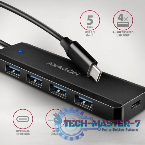 HUE-C1C 4-portowy hub USB 5Gbps Travel, USB-C power IN, kabel Type-C 19cm, USB-C dodatkowe zasilanie HUE-C1C 4-portowy hub USB 5Gbps Travel, USB-C power IN, kabel Type-C 19cm, USB-C dodatkowe zasilanie