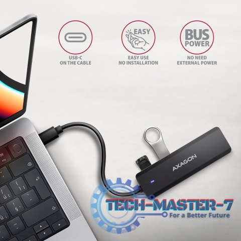HUE-C1C 4-portowy hub USB 5Gbps Travel, USB-C power IN, kabel Type-C 19cm, USB-C dodatkowe zasilanie HUE-C1C 4-portowy hub USB 5Gbps Travel, USB-C power IN, kabel Type-C 19cm, USB-C dodatkowe zasilanie