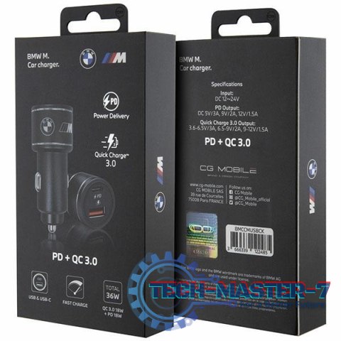 Ładowarka samochodowa 20W PD-QC 3.0 Fast Charging Czarna Ładowarka samochodowa 20W PD-QC 3.0 Fast Charging Czarna