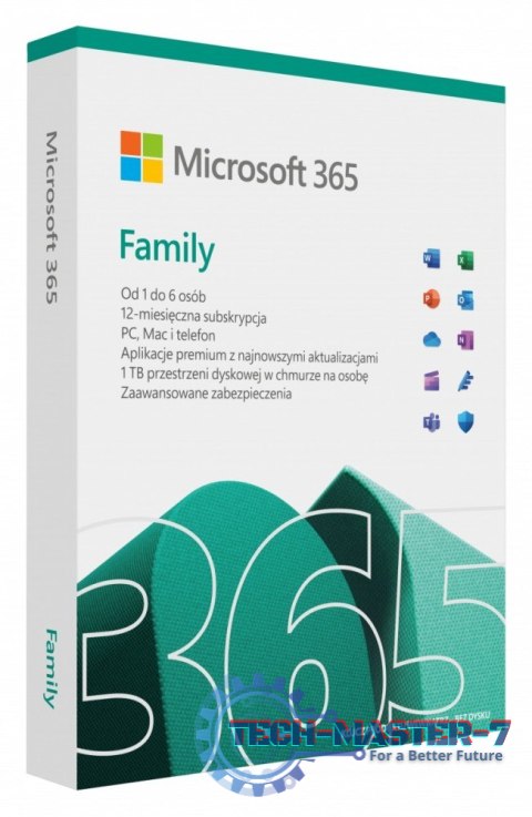365 Family PL P10 1Y 6Users Win/Mac Medialess Box 6GQ-01940