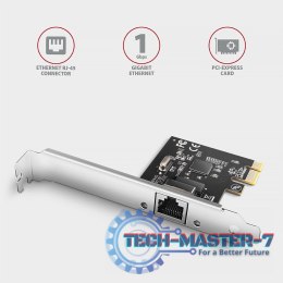 PCEE-GRL Karta sieciowa PCIe 1x Gigabit Ethernet port RJ-45, chipset Realtek 8111L w. SP & LP