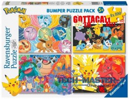 Puzzle 4x100 elementów Pokemon