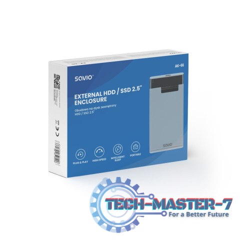 Zewnętrzna obudowa na dysk HDD/SSD 2.5", USB 3.0, AK-66, transparentna Zewnętrzna obudowa na dysk HDD/SSD 2.5", USB 3.0, AK-66, transparentna