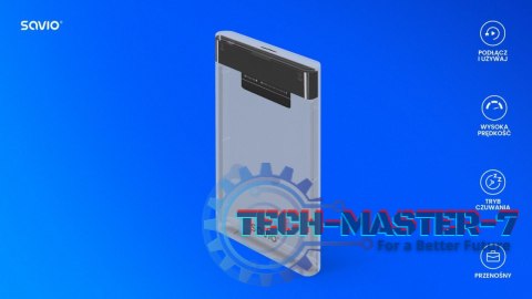 Zewnętrzna obudowa na dysk HDD/SSD 2.5", USB 3.0, AK-66, transparentna Zewnętrzna obudowa na dysk HDD/SSD 2.5", USB 3.0, AK-66, transparentna