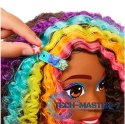 Barbie Głowa do stylizacji Neonowa tęcza kręcone włosy