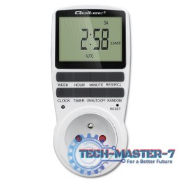 Elektroniczny programator czasowy PC0628 | 3680W | 16A | LCD