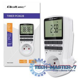 Elektroniczny programator czasowy PC0628 | 3680W | 16A | LCD