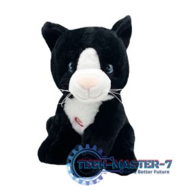 Maskotka Kot Emil czarny z dźwiękiem 20 cm