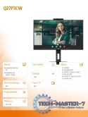 Monitor Q27P3CW 27'' IPS DP HDMIx2 USB-C Pivot Kamera