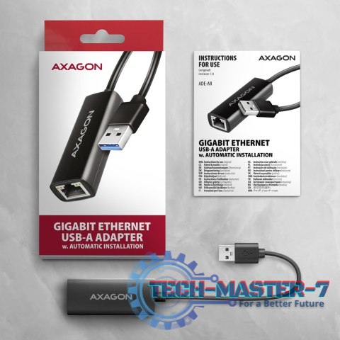 ADE-AR Karta sieciowa Gigabit Ethernet adapter, USB-A 3.2 Gen 1, instalacja automatyczna ADE-AR Karta sieciowa Gigabit Ethernet adapter, USB-A 3.2 Gen 1, instalacja automatyczna