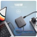 HMC-5HL Wieloportowy hub USB 5in1, 5Gbps, 2x USB-A, HDMI 4K/60Hz, GLAN, PD 100W, 15cm USB-C kabel