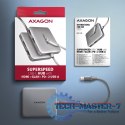HMC-5HL Wieloportowy hub USB 5in1, 5Gbps, 2x USB-A, HDMI 4K/60Hz, GLAN, PD 100W, 15cm USB-C kabel