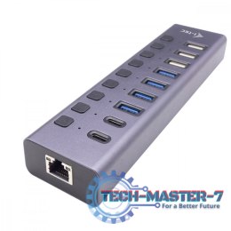 Hub USB 3.0/USB-C 9 portów LAN + Power Adapter 60W