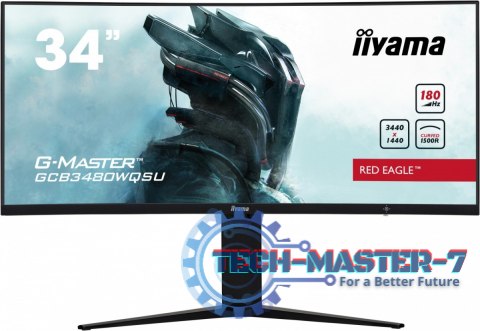 Monitor 34 cale GCB3480WQSU-B1 VA,UWQHD,180HZ,0.4ms,1500R(Curved), 2xHDMI,2xDP,2xUSB 3.2,2x3W,HDR400,HAS(110mm),VESA(100x100mm