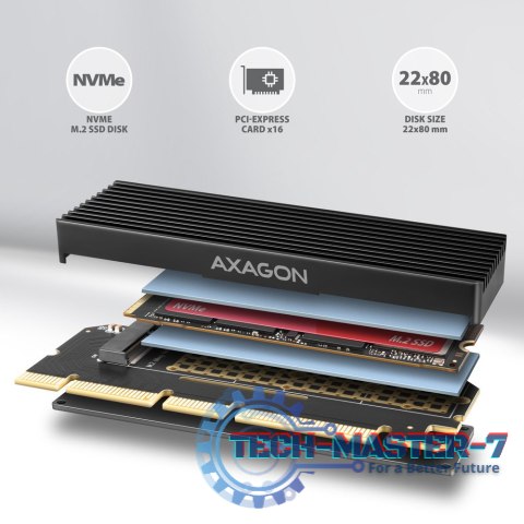 PCEM2-XS Adapter wewnętrzny PCIe x16, M.2 NVMe, chłodnica PCEM2-XS Adapter wewnętrzny PCIe x16, M.2 NVMe, chłodnica