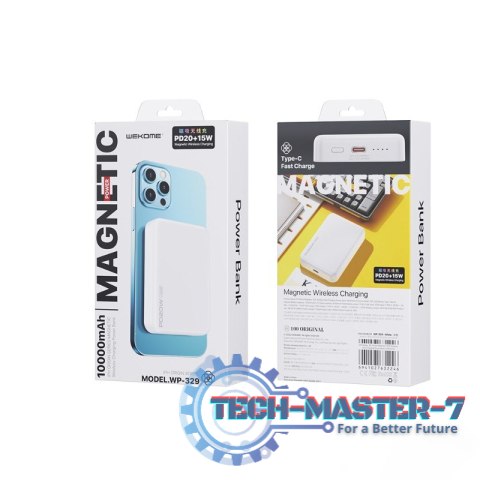 Powerbank indukcyjny 10000 mAh Fast Charging PD 20W MagSafe Biały Powerbank indukcyjny 10000 mAh Fast Charging PD 20W MagSafe Biały