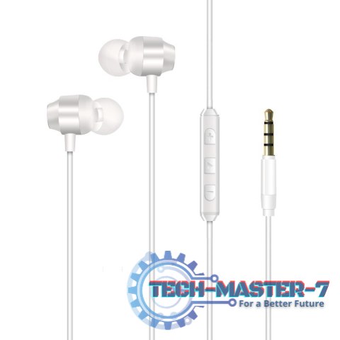 Słuchawki przewodowe jack 3,5 mm białe