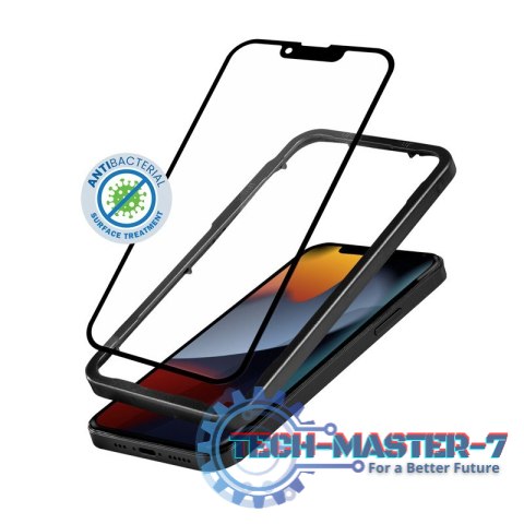 Szkło ochronne Anti-Bacterial 3D Armour Glass iPhone 14 / iPhone 13 / iPhone 13 Pro z ramką instalacyjną